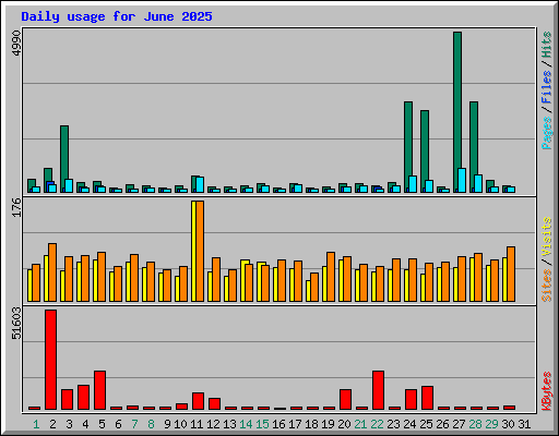 Daily usage for June 2025