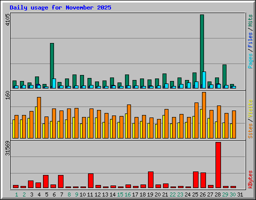 Daily usage for November 2025