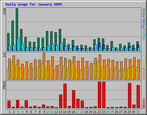 Daily usage for January 2026