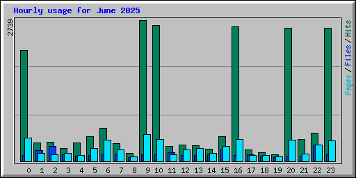 Hourly usage for June 2025