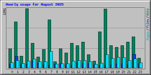 Hourly usage for August 2025